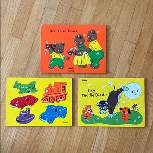 Vintage SIFO Wooden Puzzels Lot of 3